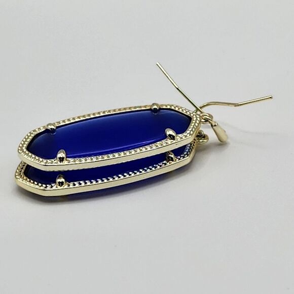 Kendra Scott Danielle Gold Drop Earrings In Cobalt - Picture 4 of 6